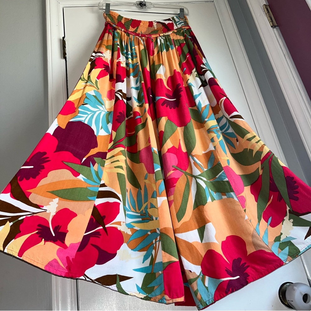 True Destinations Palazzo Pants Ankle Length Resortwear Tropical Print - Picture 7 of 10